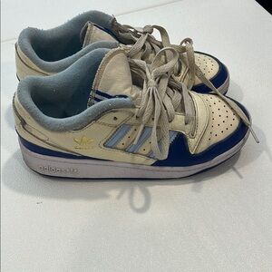 Adidas Blue and Cream Sneakers with Chunky Midsole